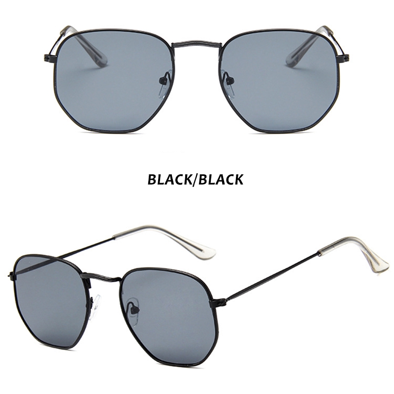 (YUZHU) Bayar di Tempat Korean Ulzzang Retro Square Besi Kacamata Hitam Wanita/Pria Sunglasses