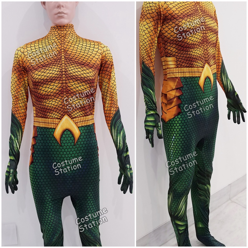 Kostum Aquaman / Costume Superhero Justice League pria dewasa