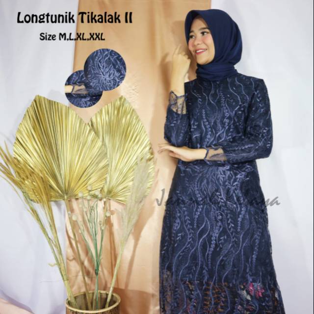 Tunik tille brokat setelan kebaya tunik tulle brokat modern kebaya pesta modern kebaya tunik tile