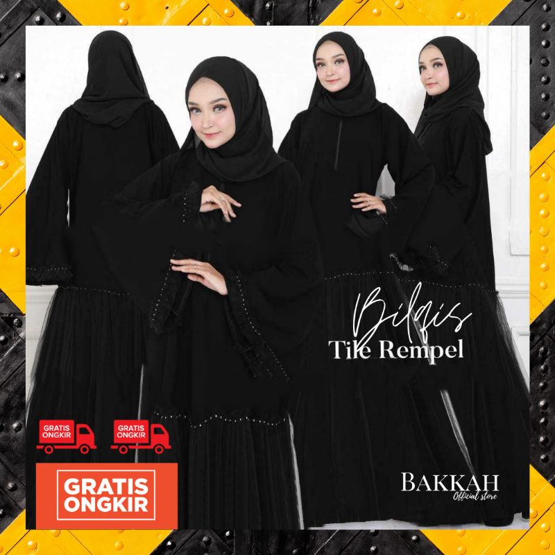 ABAYA MAXI DRESS TILE REMPEL BILQIS BAKKAH | GAMIS MAXI DRESS MEWAH TILE