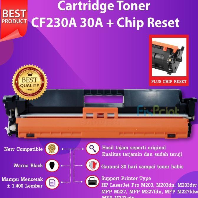 Cartridge Toner Compatible 30A Cf230A Hp M203 M203D M203Dn M203Dw Chip