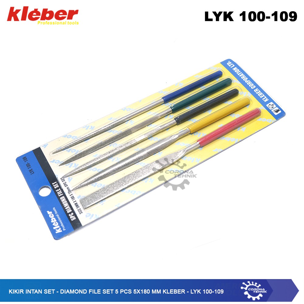 LYK 100-109 - Kikir Intan Set - Diamond File Set 5 Pcs 5x180 mm Kleber