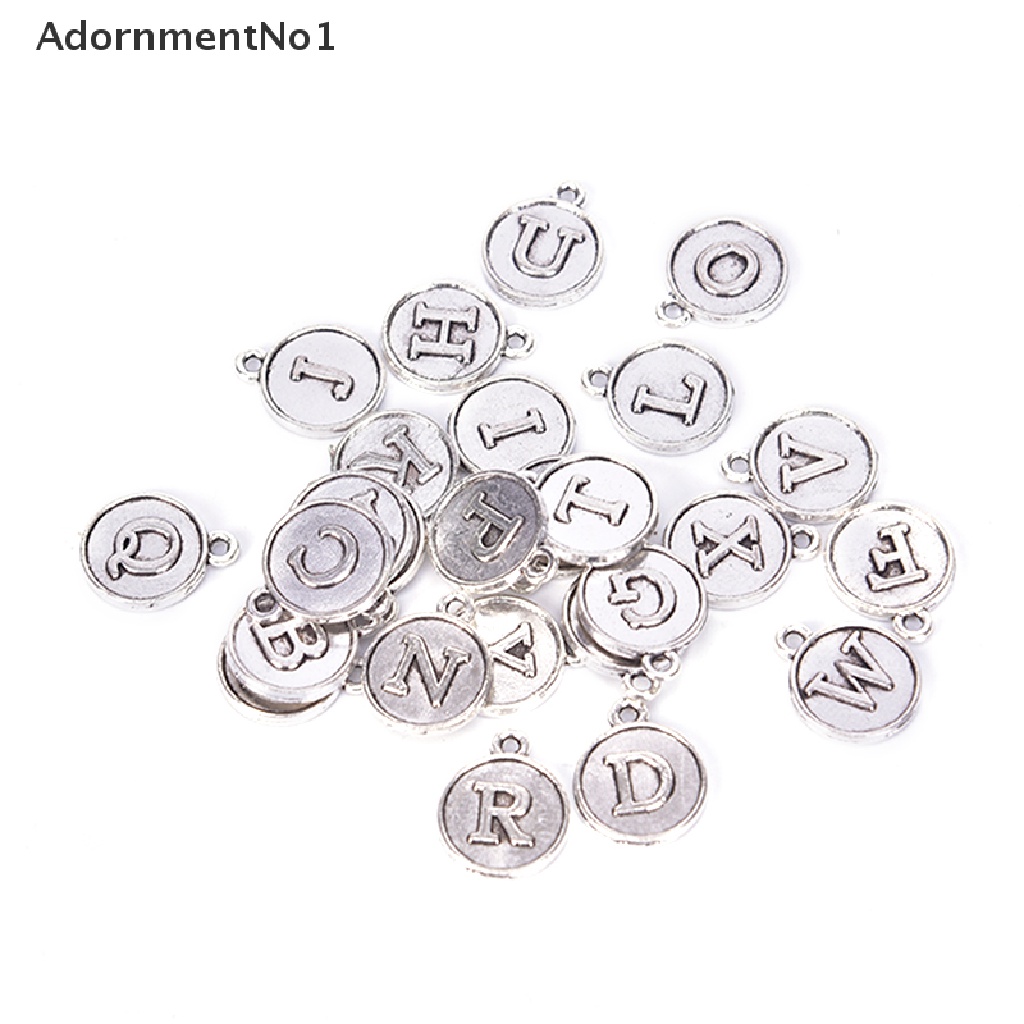 (AdornmentNo1) 26pcs / Set Liontin Huruf Alfabet A-Z Untuk Kerajinan Tangan DIY