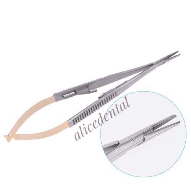 Dental castroviejo micro needle holder mikro curve curved bengkok straight lurus gigi gusi