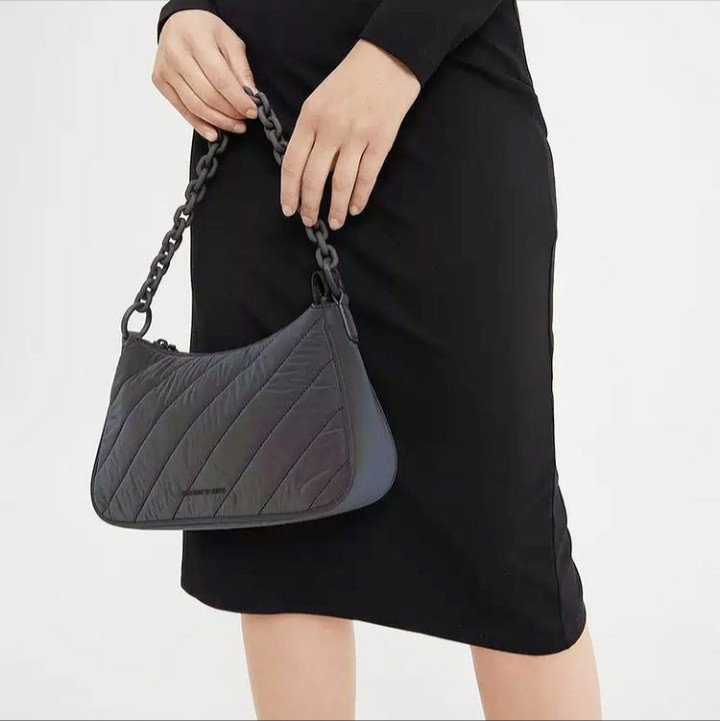 Tas Charles & Keith Panelled Chain Handle Crossbody Bag