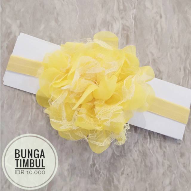 Bandana bando headband anak bayi bunga timbul mix brukat lucu cantik murah import