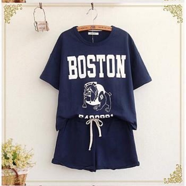 BC Set Boston Setelan Cewek Fashion Wanita Kekinian