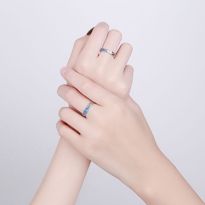 Fancyqube Cincin Model Terbuka Bahan Sterling Silver 925 Desain Meteor Shower Wish Untuk Wanita