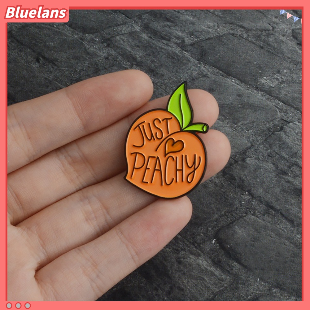 1 Pc Bros Pin Enamel Bentuk Kartun Peach Heart Untuk Pakaian