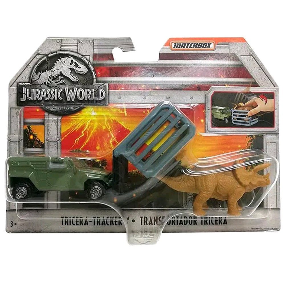 Jurassic World Matchbox Dino Transporters Tricera-Tracker Vehicle
