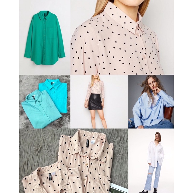 HM divided cotton shirt / kemeja wanita