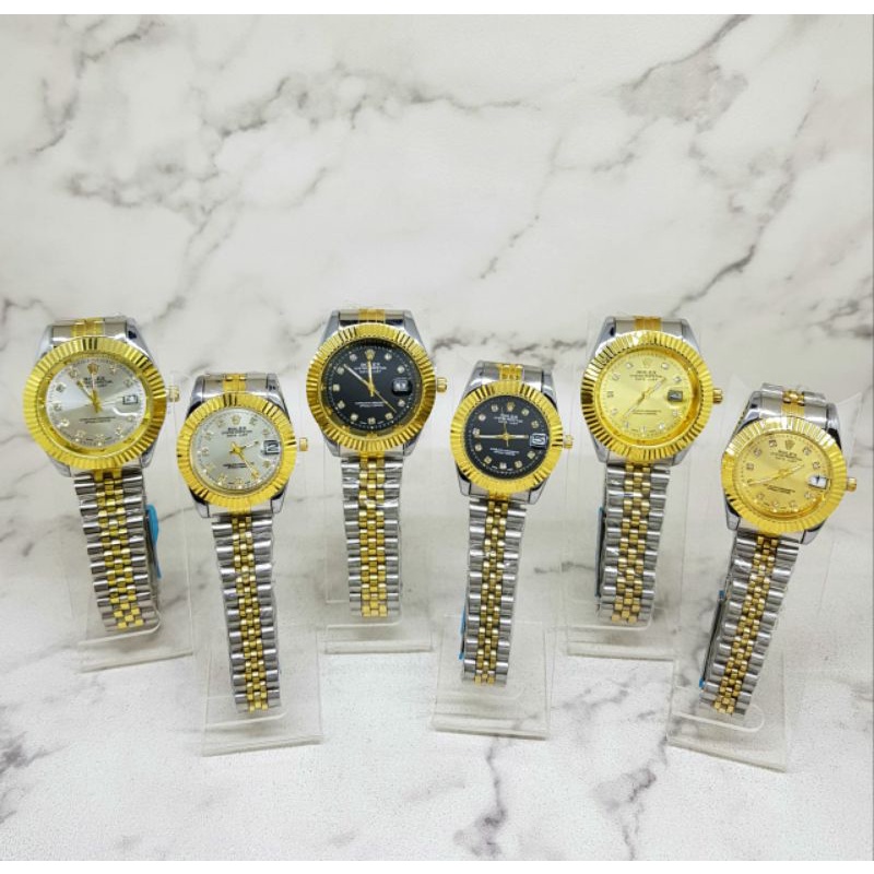 Jam Tangan Rolex Pria dan Wanita, Jam Tangan Couple Tanggal Aktif, Bisa di rendam Air