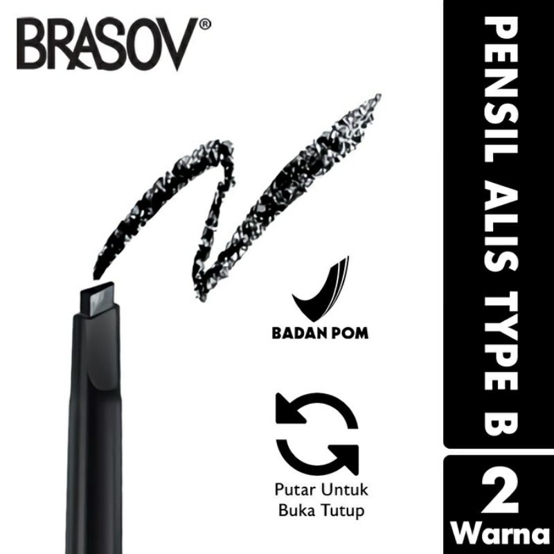 BRASOV Pensil Alis Auto Type B + Sikat Eyebrow Pencil Autimatic