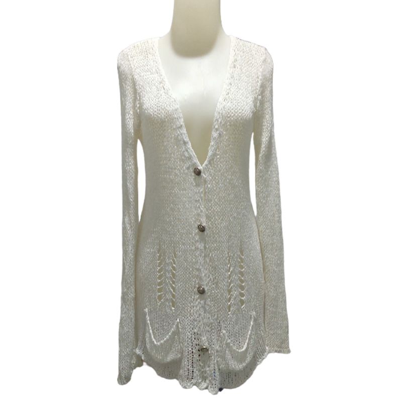 MC ginn long cardigan wanita putih free size