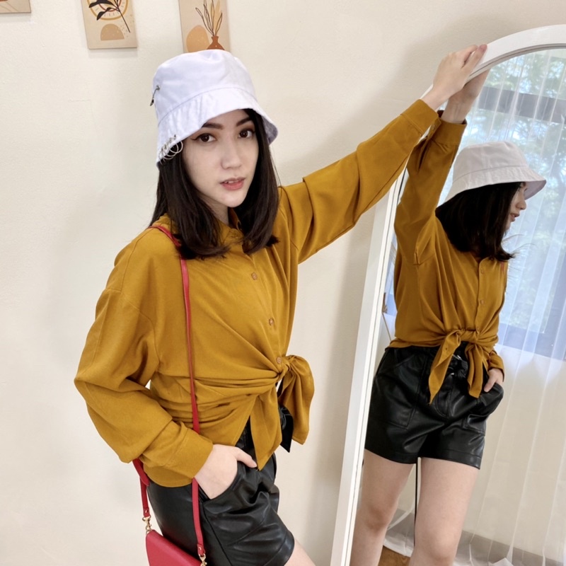 Lolita Shirt - Baju Kemeja Kerja Lengan Panjang Adem Wanita 6 Warna /  Baju Atasan Wanita Lengan Pan