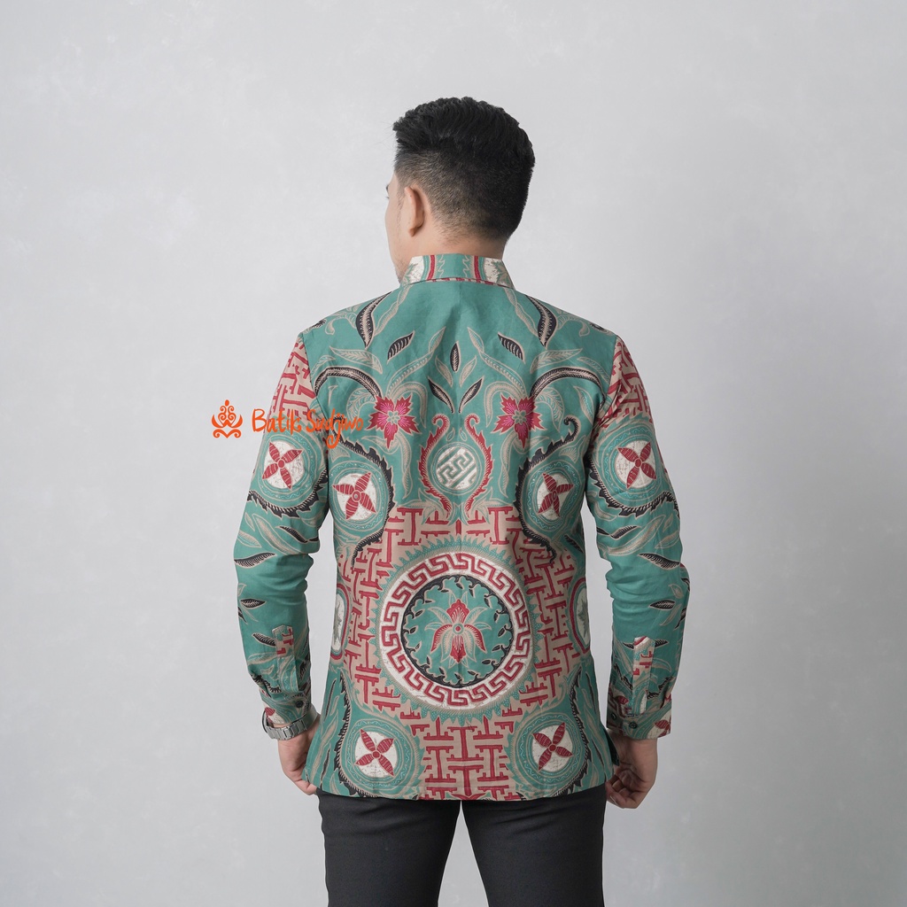 Kemeja Batik Pria Lengan Panjang  Lapis Furing Premium 1048