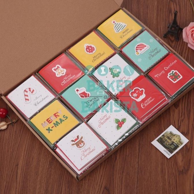 

(6pcs) xmas card 9x9cm / mini kartu natal murah christmas card souveni bakernbar99 Segera Beli