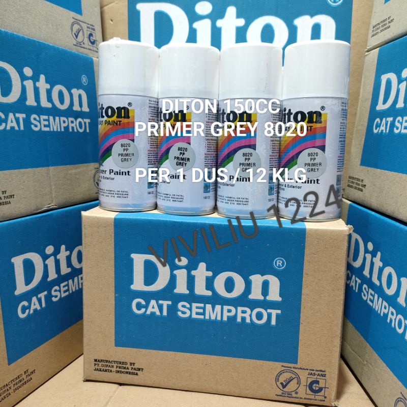 Pilok Cat Diton Primer Grey 8020 Per 1 Dus / 12 Klg Epoxy Abu Abu Dasar 150cc Harga Per 1 Dus (12) Cat Semprot Diton 150cc Pilok Diton Pilox Diton Cat Diton 150cc