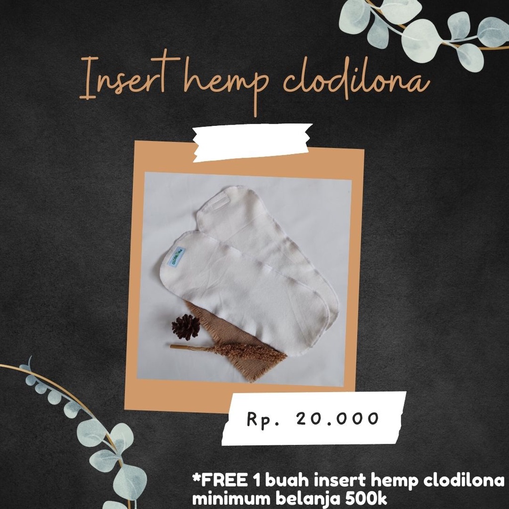 Insert hemp clodilona - tambahan insert clodi bahan hemp 2 lapis