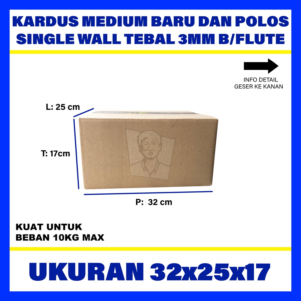 

Kardus Box Karton Polos UK32X25X17