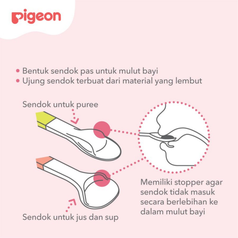 Pigeon Feeding Spoon Set / Sendok Makan Bayi - Isi 2 Pcs