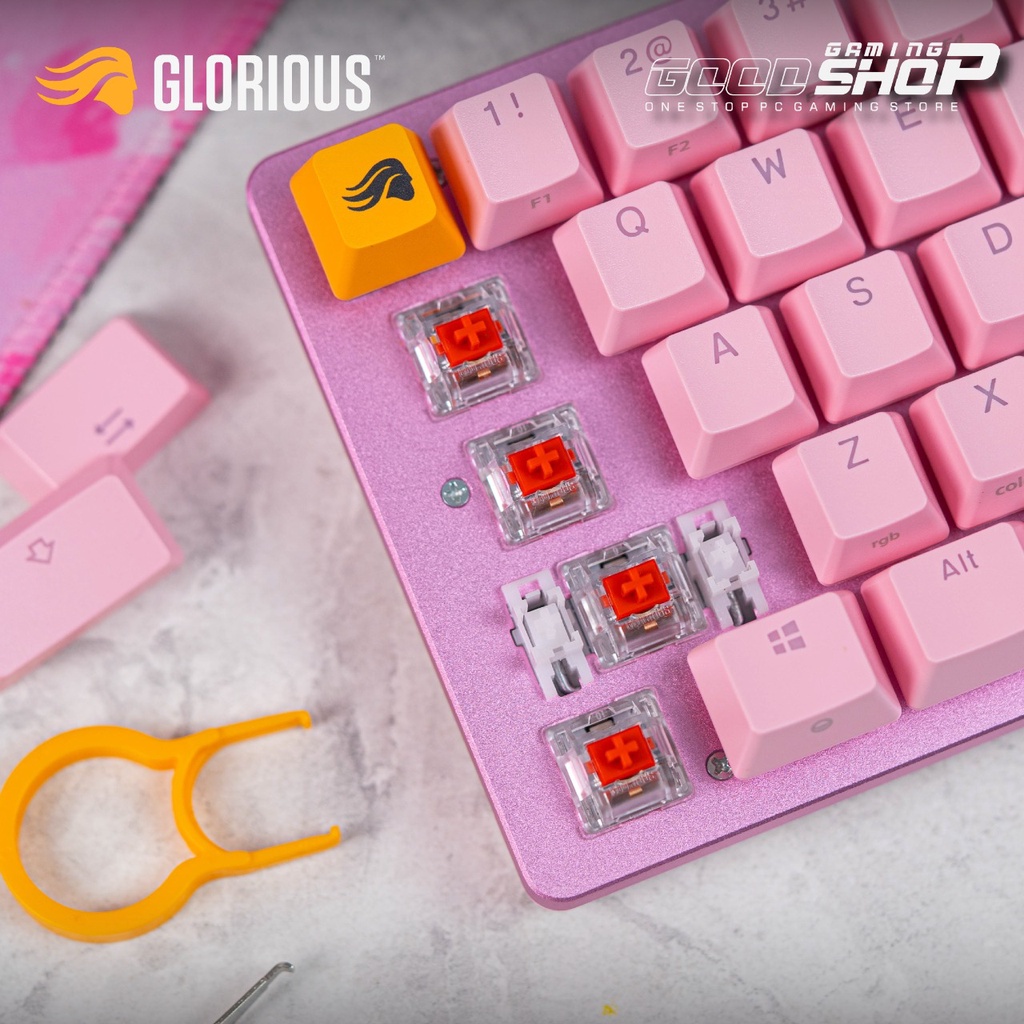 Glorious GMMK 2 65% Pre-Built PINK RGB Mechanical - Gaming Keyboard