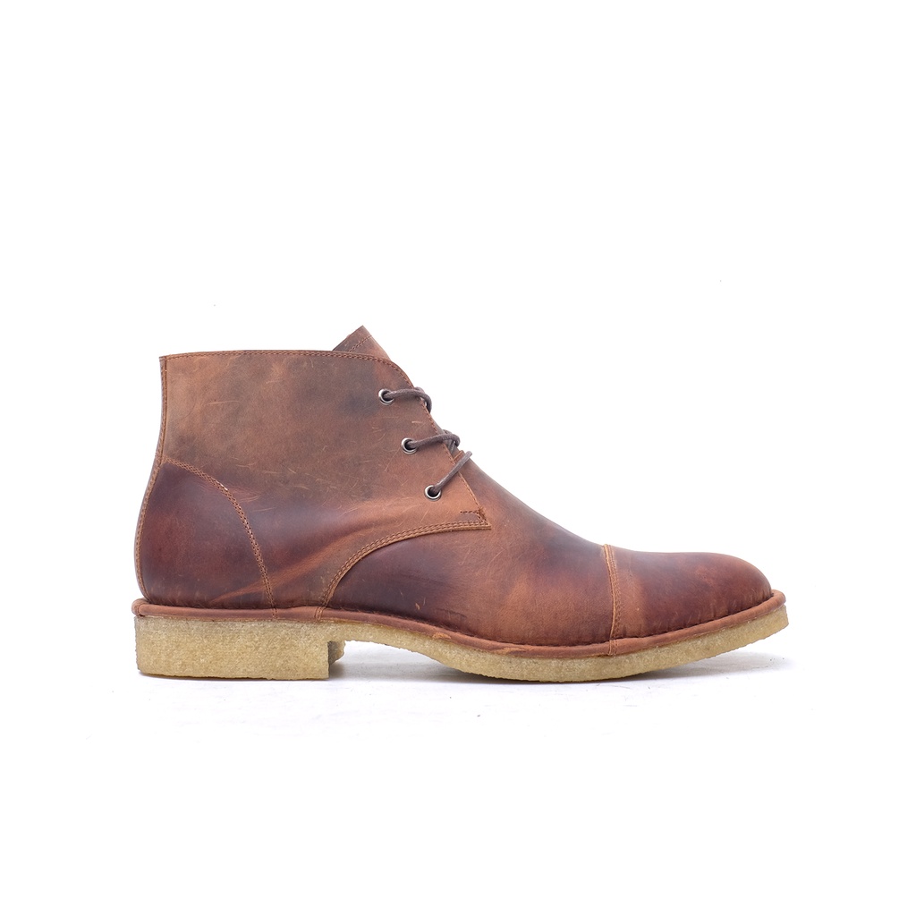 Jonas Aztec Tan - Chukka Boots Sepatu Kulit Pria Koku Footwear Ankle Boots