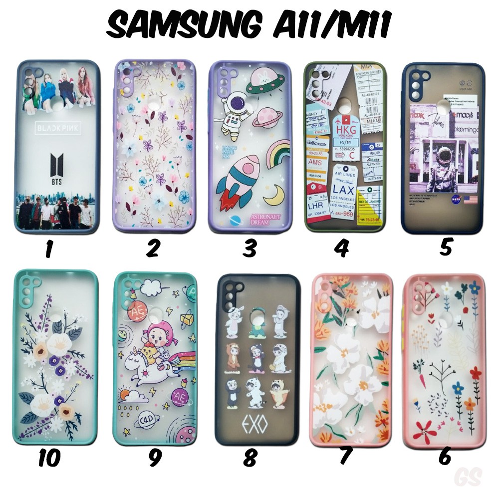 Protector Lens Casing SAMSUNG A02 A03S M51  A11 M11 A21S A01 Flowers Hybrid Gambar Pelindung Lensa