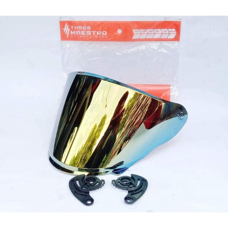 KACA HELM NHK R6 / VISOR HELM NHK R6 NHK R 6 FLAT VISOR / VISOR DATAR IRIDIUM SILVER PLUS RACHET