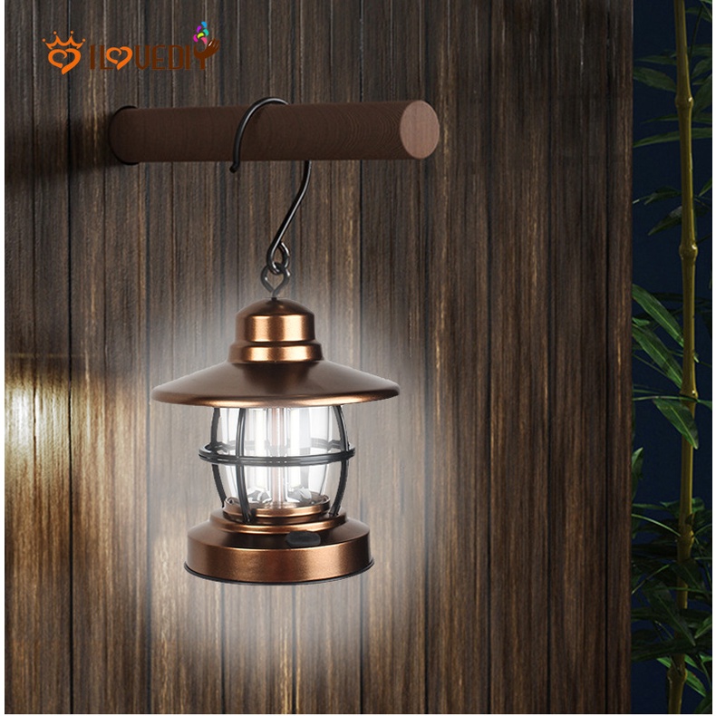 Lampu Lentera Gantung Led Retro Portable Anti Air Untuk Camping / Hiking / Outdoor