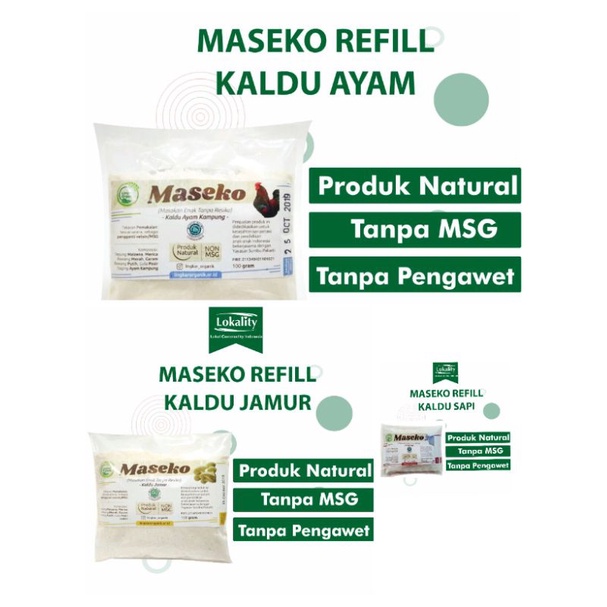 

Maseko Kaldu Organik Lingkar Organik 100 gr Refill Non MSG Kaldu Alami