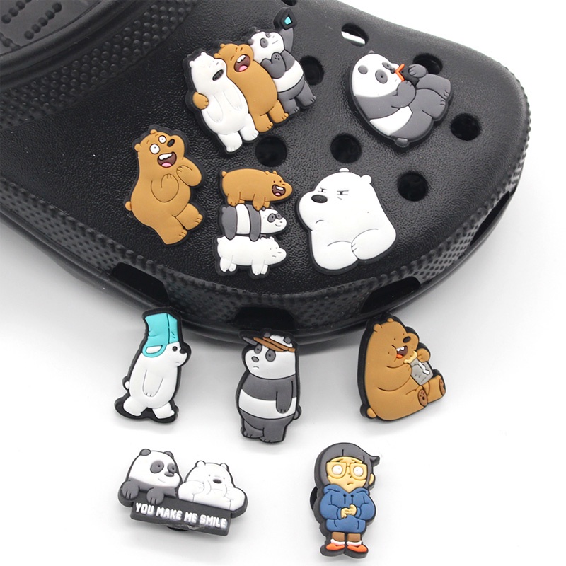 Jibbitz bear charms Crocs Aksesoris DIY imut Beruang pin pvc Bahan Untuk Dekorasi Sepatu Hadiah anak wanita pria