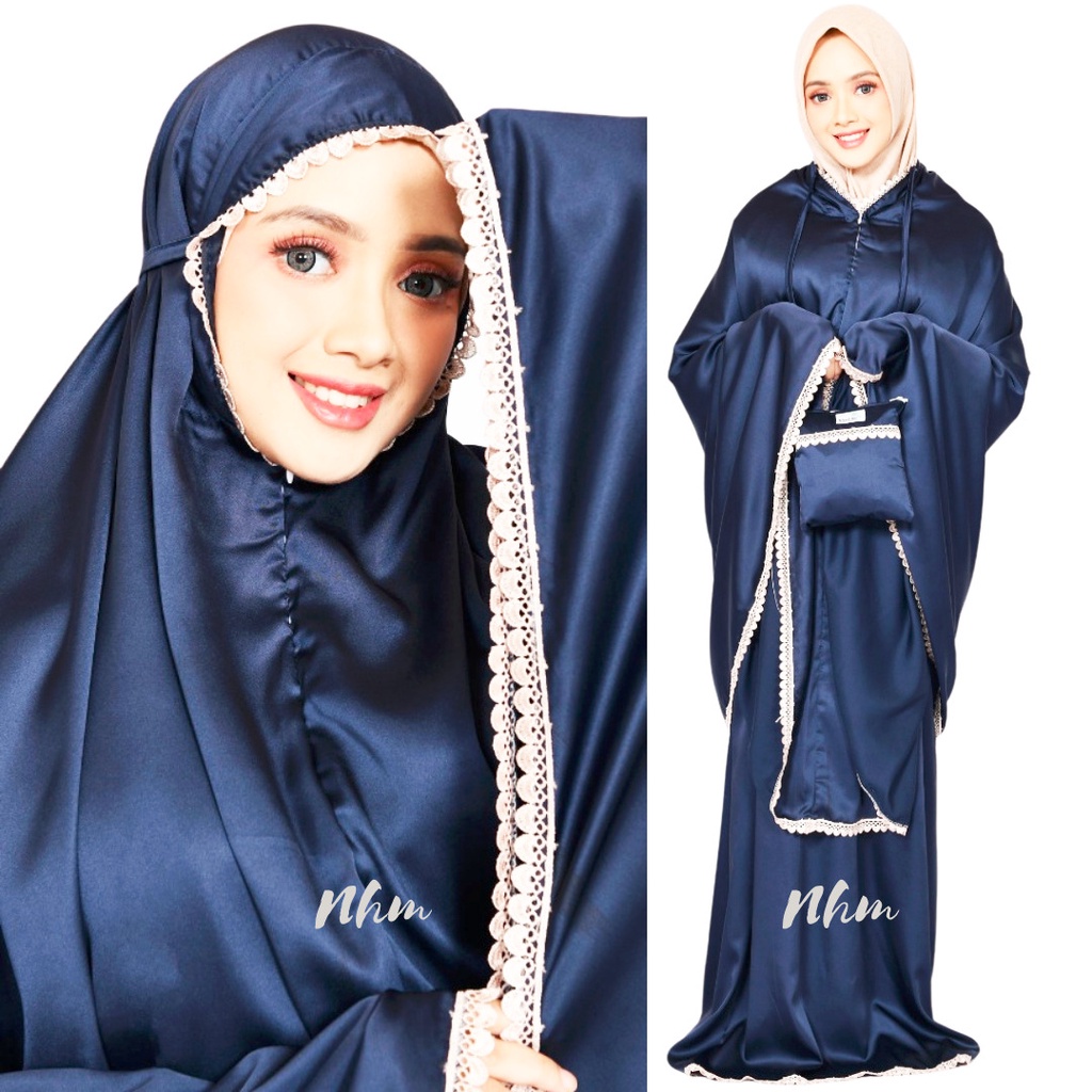 Mukena Traveling Dewasa Armany Silk Premium, Mukena Telekung Sleting