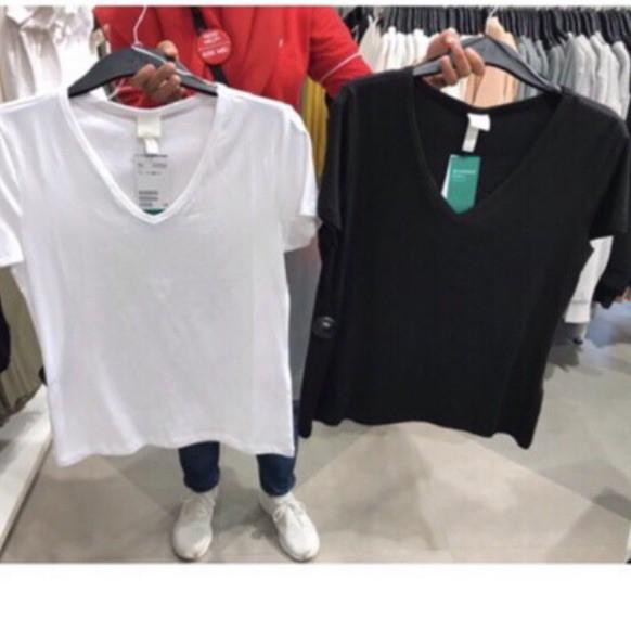 (PROMO WKZ52) Kaos Polos V-Neck Cewek H&M 2 ❂