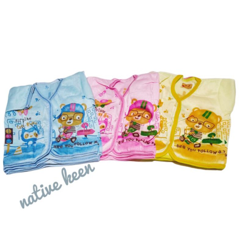 6 PCS BAJU LENGAN Pendek Bayi Sablon Warna