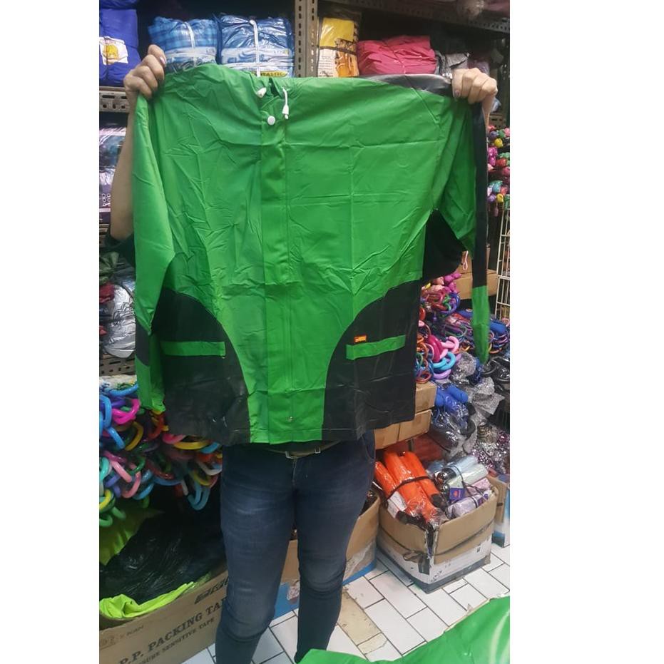 ṼTYG JAS HUJAN Setelan Gojek GRAB ojol ELMONDO 932  TER / Jas Hujan Tebal Berkualitas .