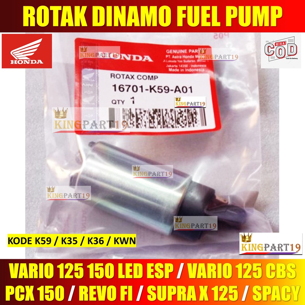 ROTAK DINAMO FUEL PUMP VARIO 150 125 LED ESP VARIO 125 CBS OLD PCX 150 SPACY REVO FI SUPRA X 125 - ROTAK K59 KWN K35 K36