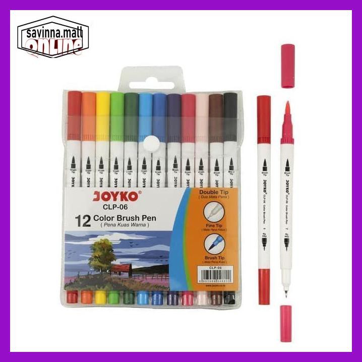 

U0Uo879- Color Brush Pen / Pena Kuas Warna Joyko Clp-06 / 12 Warna / Color Y7Ry688-