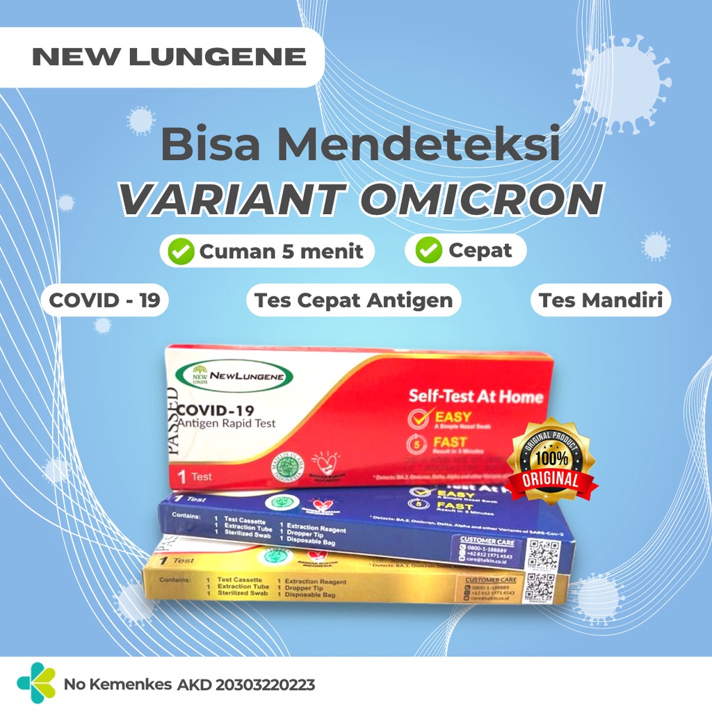 NEW LUNGENE ANTIGEN SWAB SELF TEST DETEKSI OMICRON NEWLUNGENE COVID 19