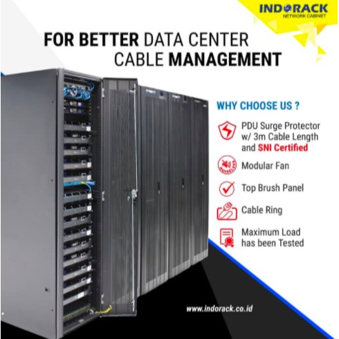 IR11520P - 20U Close Rack Depth 1150mm Perforated Door 19&quot; - INDORACK