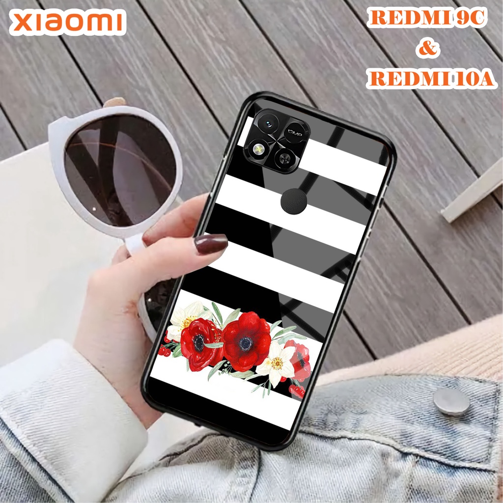 Softcase Glass Kaca REDMI 10A & REDMI 9C - Case Handphone REDMI 10A  REDMI 9C [T28].