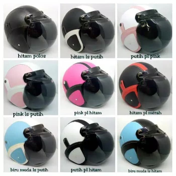 PROMO DISKON MURAH BAGI SELURUH MASYARAKAT INDONESIA  HELM BOGO KULIT CHIP RETRO CLASSIC MURAH