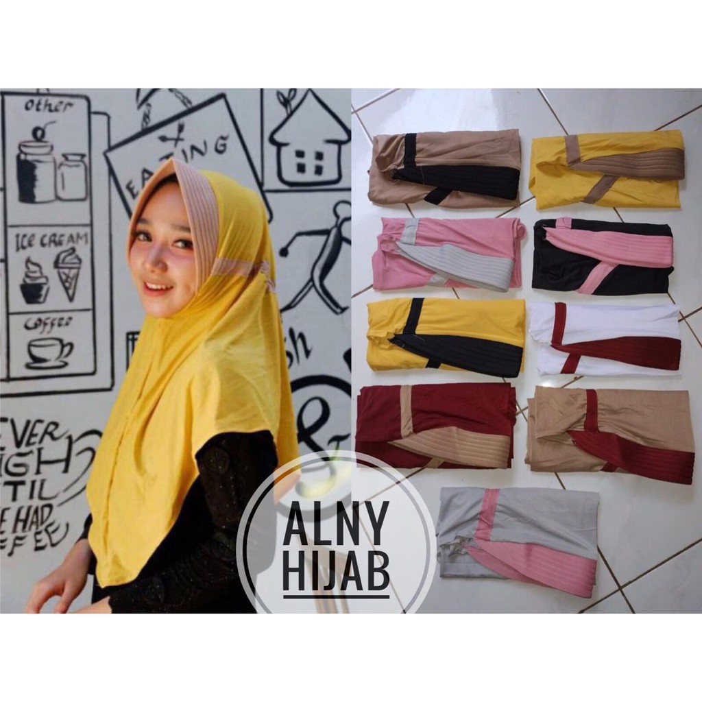 Alny Hijab - Jilbab serut kombinasi / Promo serut kombinasi