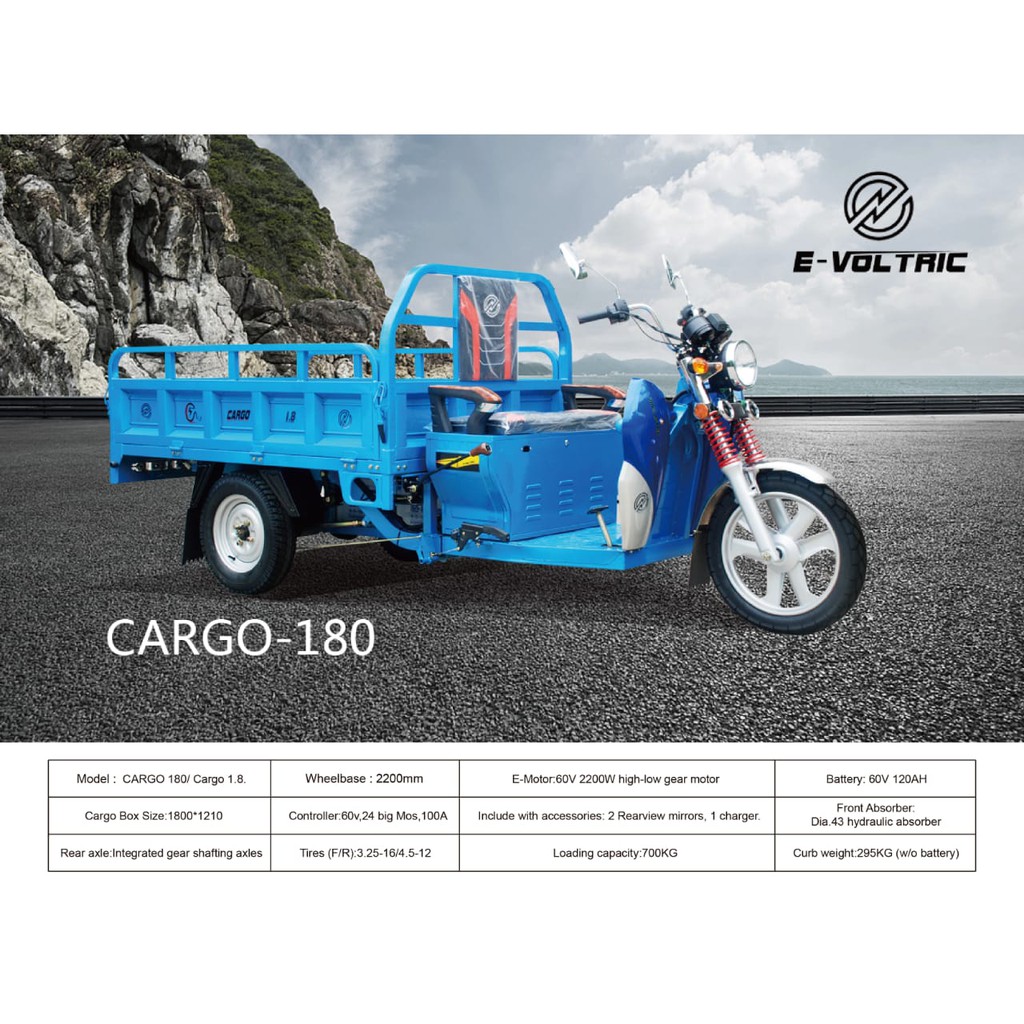 Sepeda  Motor  Roda  Tiga  Listrik E Voltric Cargo 1 8 