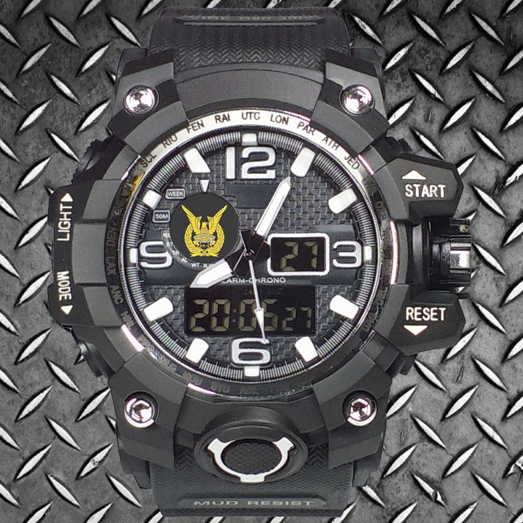 (Istimewa Bossque) Jam LOGO TNI - AU Double Time List Putih (Exclusive)