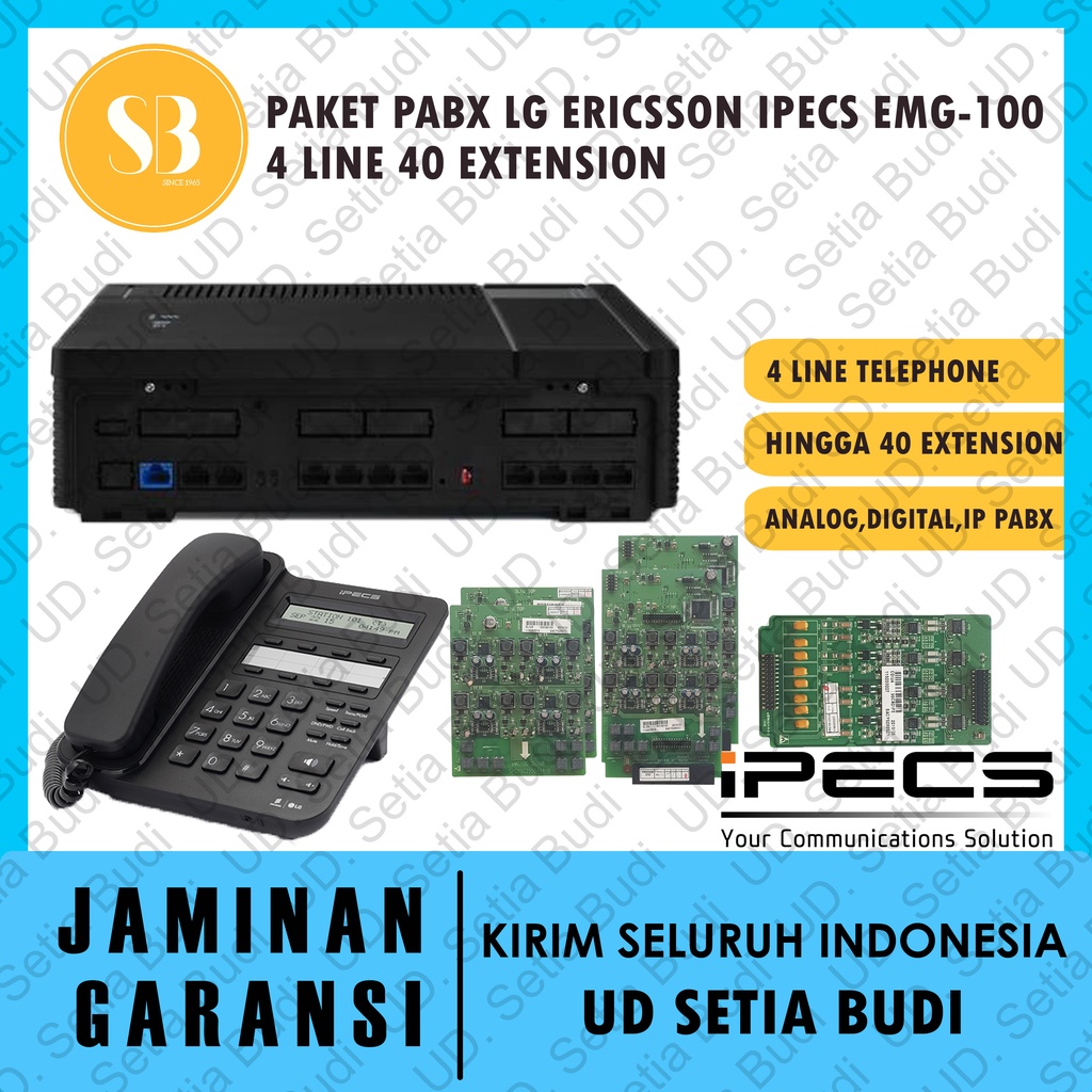 PABX LG Ericsson iPecs eMG100 Kapasitas 4 Line 40 Ext + Key Telephone