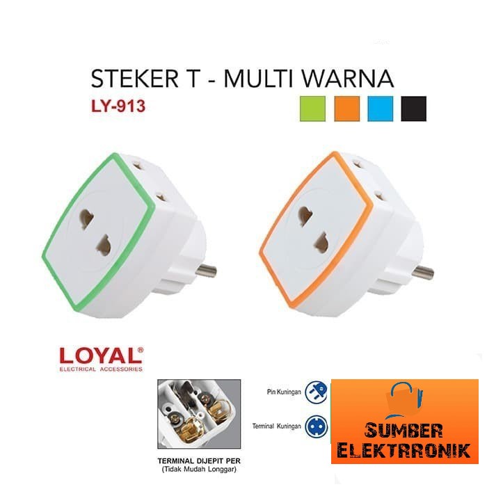 STEKER T MULTI LY-913 COLOKAN 3 CABANG STOP KONTAK LOYAL SERBAGUNA