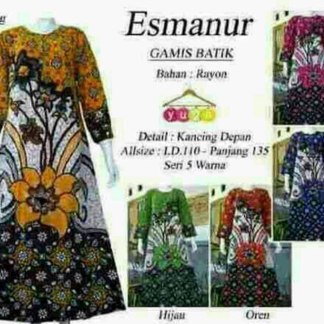  DASTER  LONGDRES BATIK  ESMANUR PASAR GROSIR BAJU  BATIK  