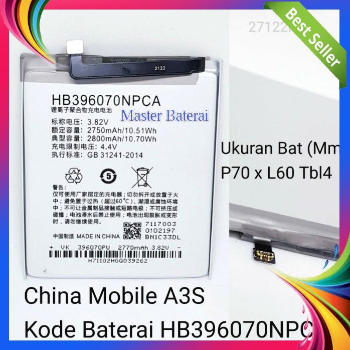 Acc Hp Baterai China Mobile A3S Model Hb396070Npca Ori