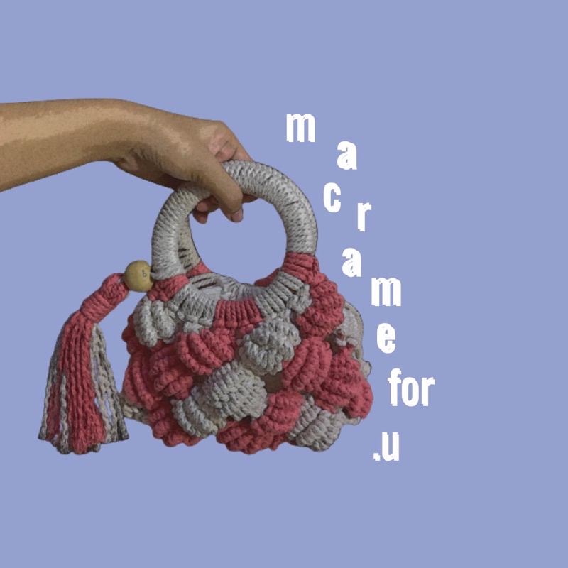 Handmade Macrame Bucket Bag (Tas Macrame)